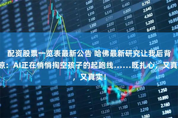 配资股票一览表最新公告 哈佛最新研究让我后背发凉:AI正在悄悄掏空孩子的起跑线……既扎心,又真实!