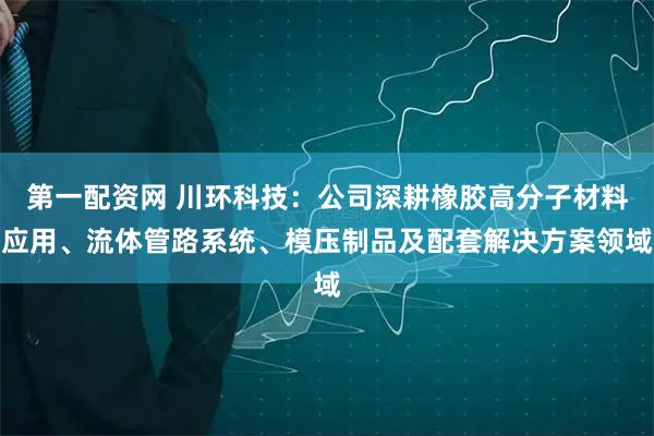 第一配资网 川环科技：公司深耕橡胶高分子材料应用、流体管路系统、模压制品及配套解决方案领域